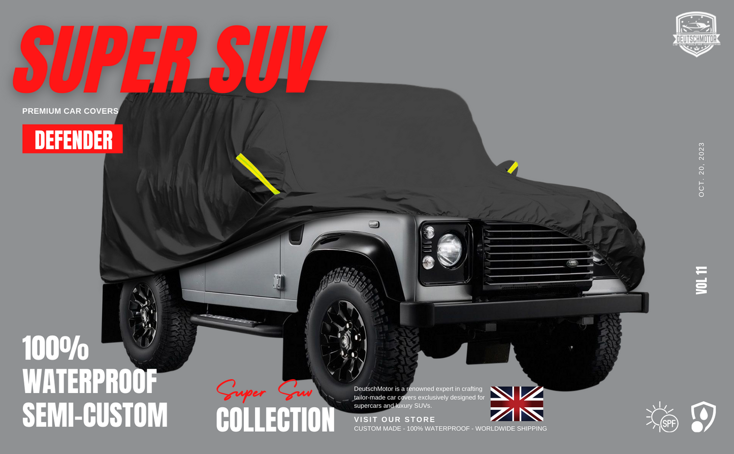 Defender 110 one ten 2004-2018 outdoor protection Sun dust car cover Land Rover