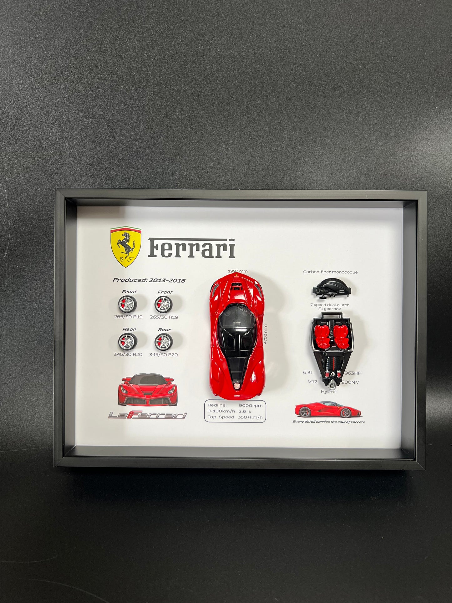 Ferrari LaFerrari Supercar Framed Wall Art Display 15x20cm