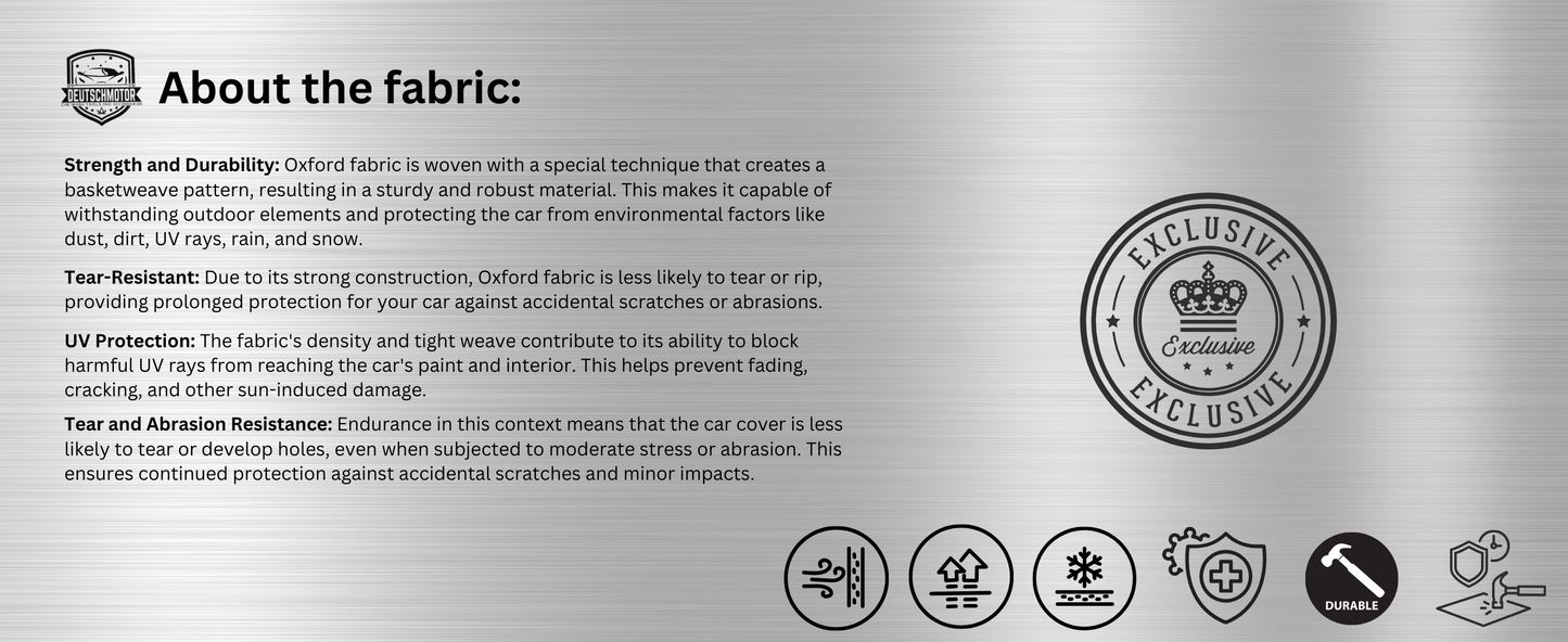 Deutschmotor for all BMW X3 X4 series silver Water Resistant UV Rays Hail Protection Storage Winter Snow (semi-custom) 700 series