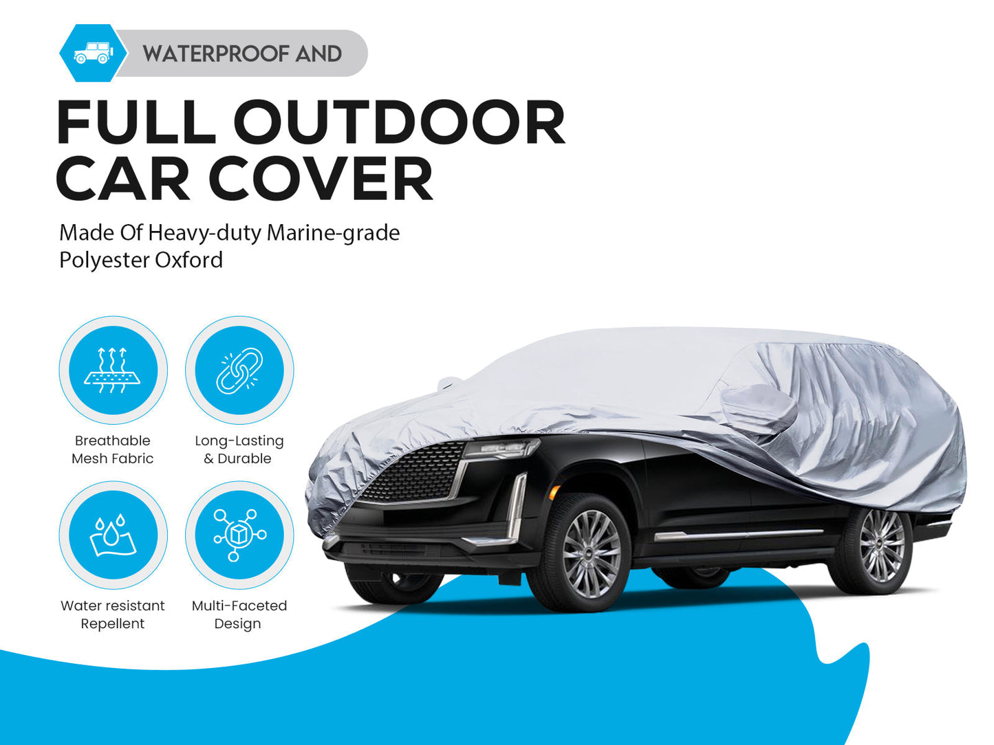 Premium car cover for Cadillac Escalade SWB standard wheel base Water Resistant UV Rays Hail Protection Storage Winter Snow (semi-custom)