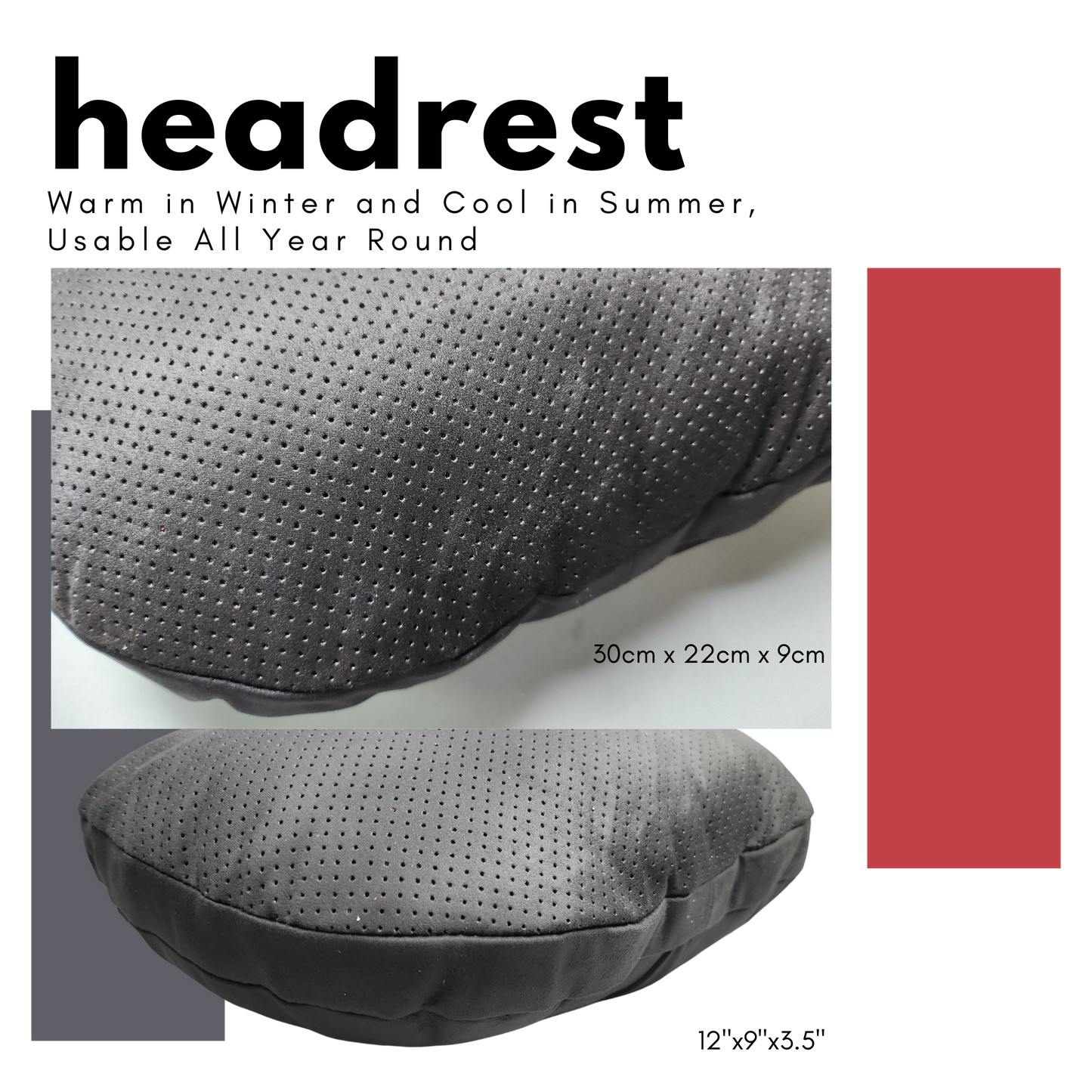 Car Headrest Pillow Suede for Mercedes Maybach W463 Soft Cotton fits all (a pair)