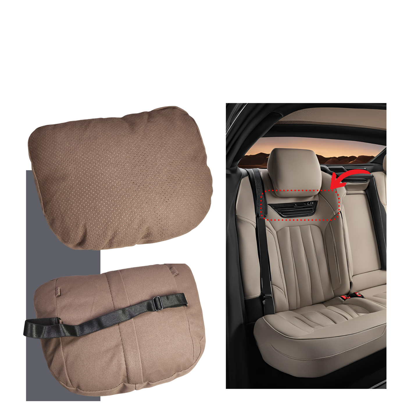 Car Headrest Pillow Suede for Mercedes Maybach W463 Soft Cotton fits all (a pair)