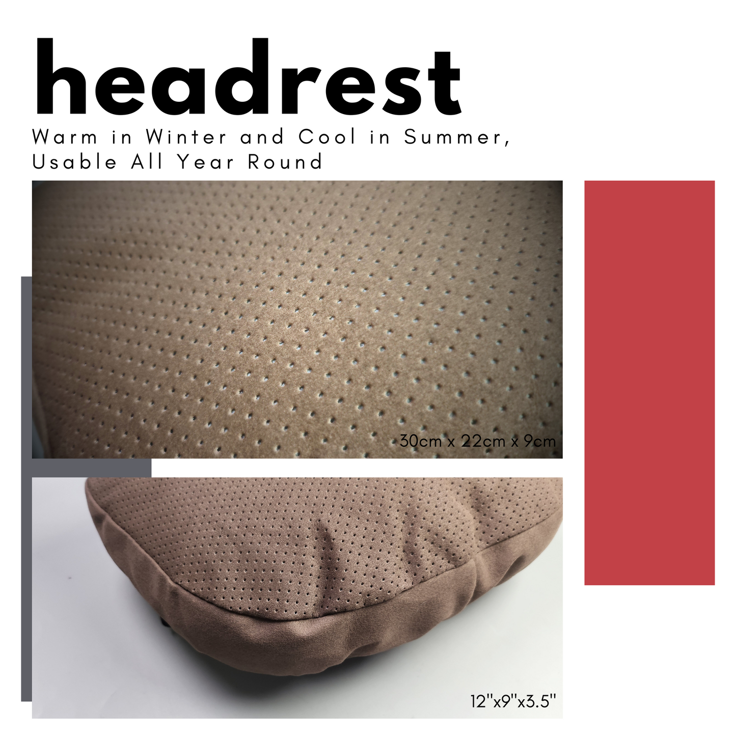 Car Headrest Pillow Suede for Mercedes Maybach W463 Soft Cotton fits all (a pair)