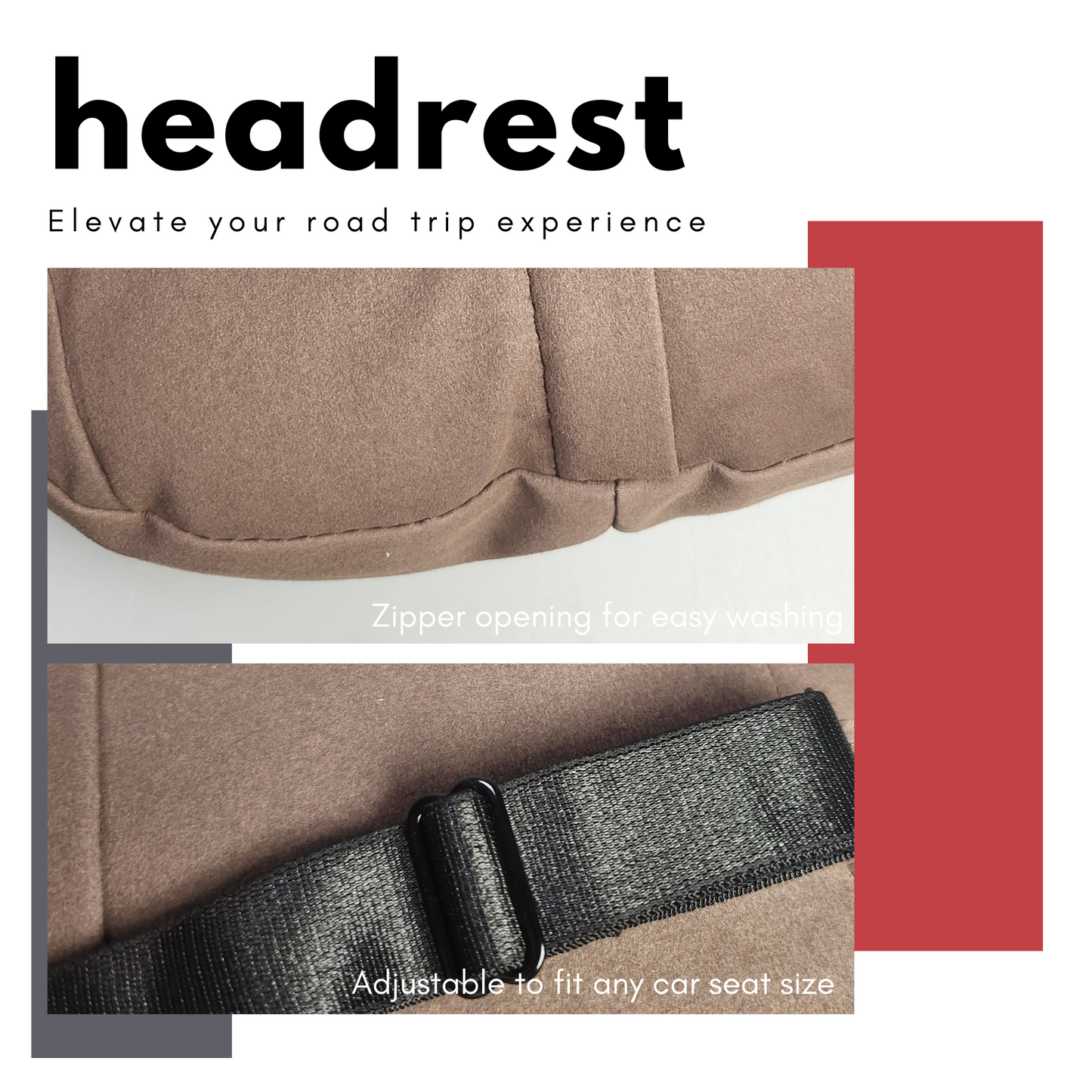 Car Headrest Pillow Suede for Mercedes Maybach W463 Soft Cotton fits all (a pair)