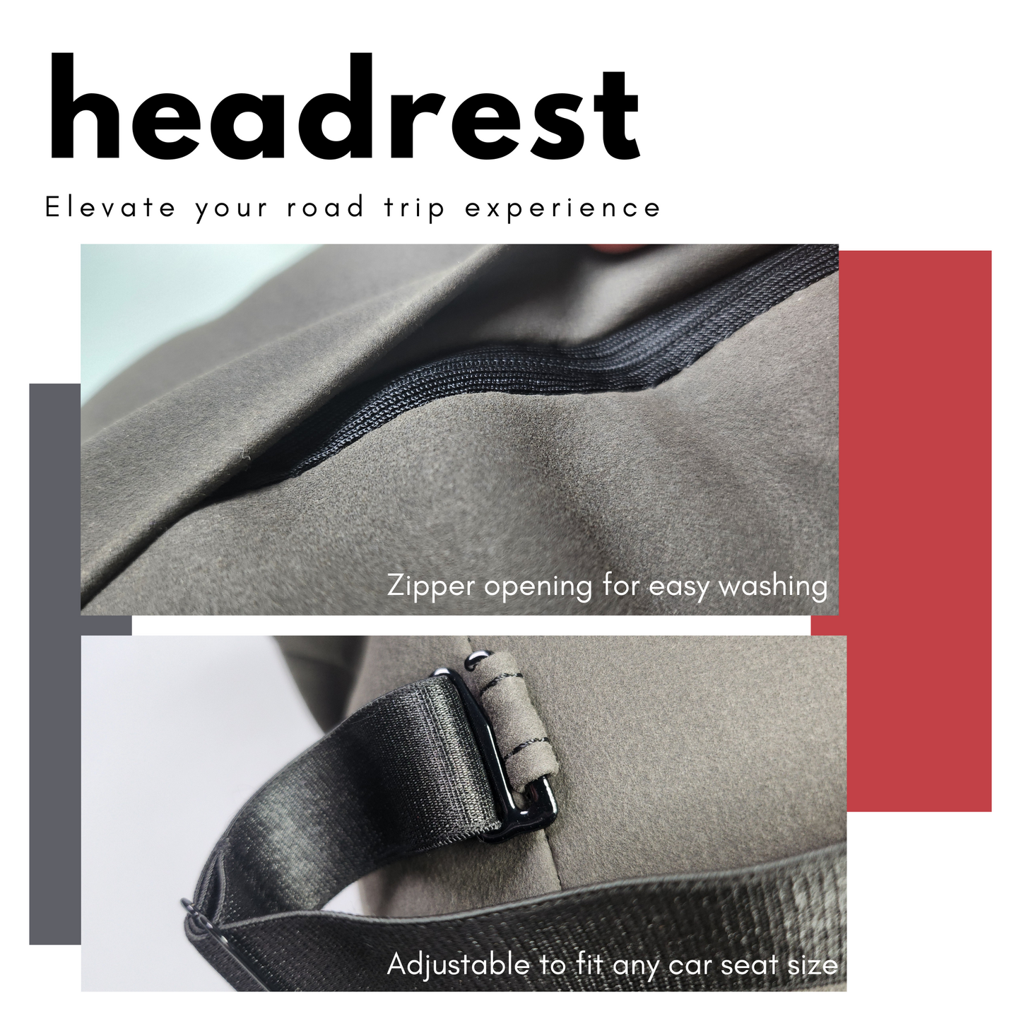 Car Headrest Pillow Suede for Mercedes Maybach W463 Soft Cotton fits all (a pair)