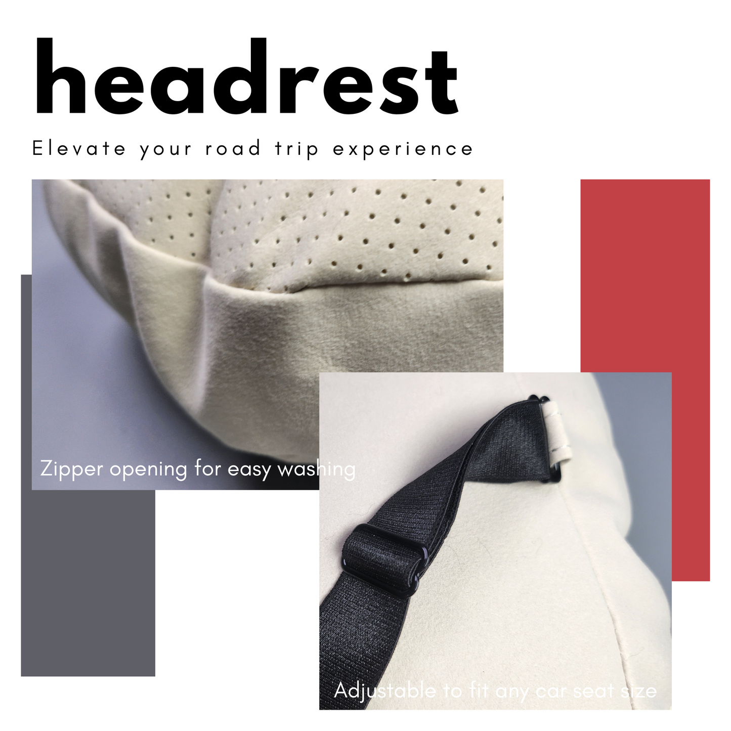Car Headrest Pillow Suede for Mercedes Maybach W463 Soft Cotton fits all (a pair)