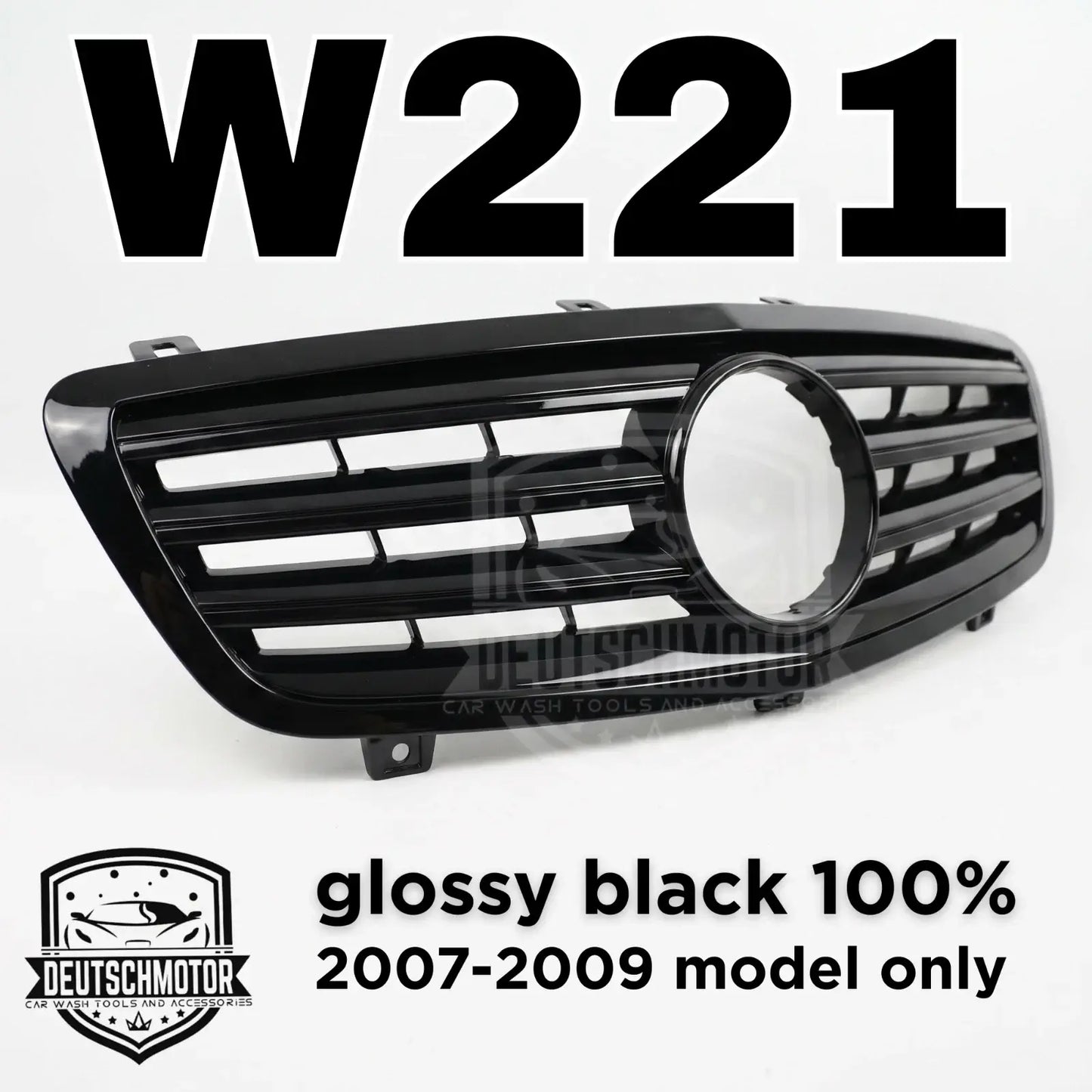 for Mercedes w221 S550 S63 S65 S600 front grille black 3 Fins S-class 2006-2009 - Deutschmotor