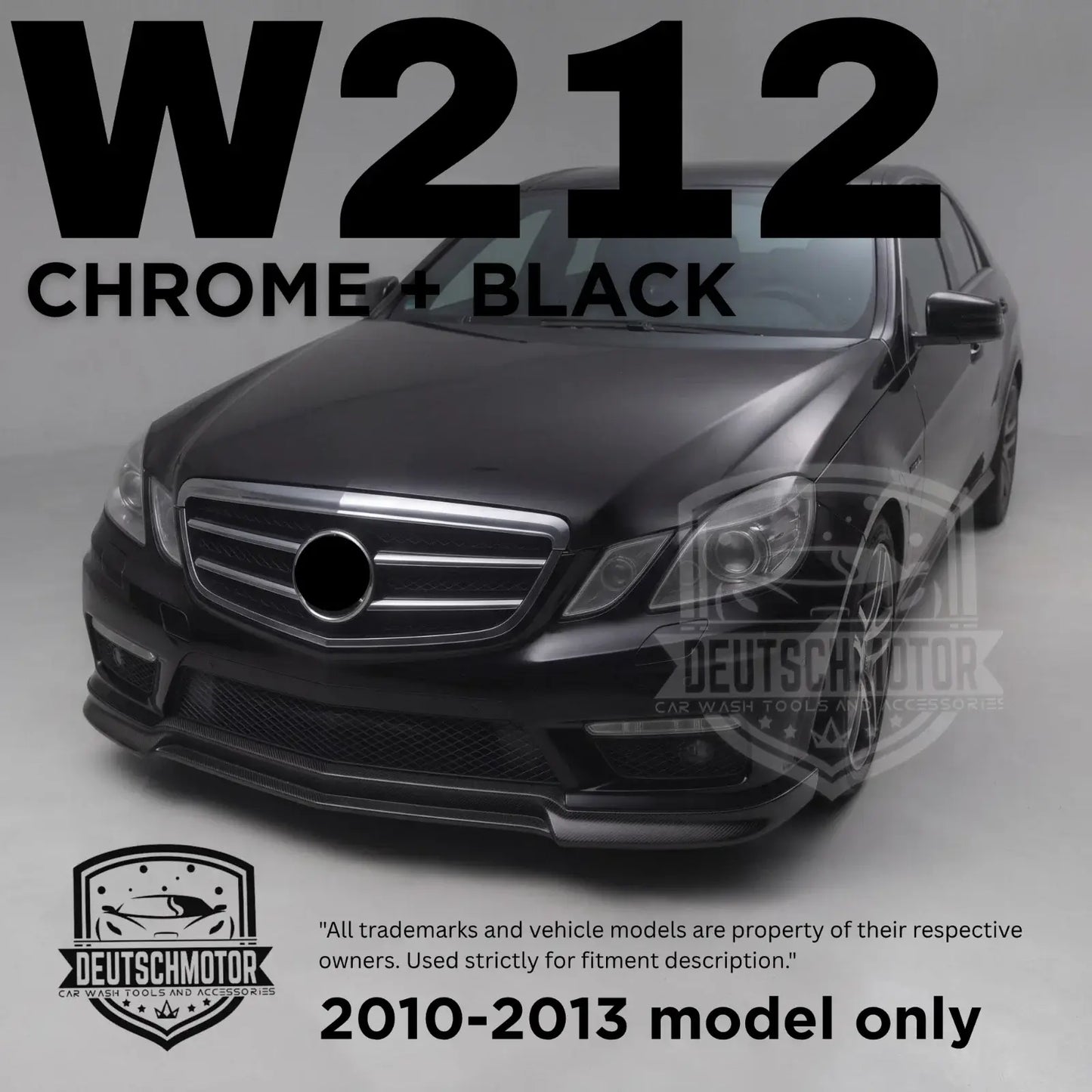 for Mercedes w212 E350 E550 E63 front grille Chrome E-class 2010-2013 black mesh - Deutschmotor