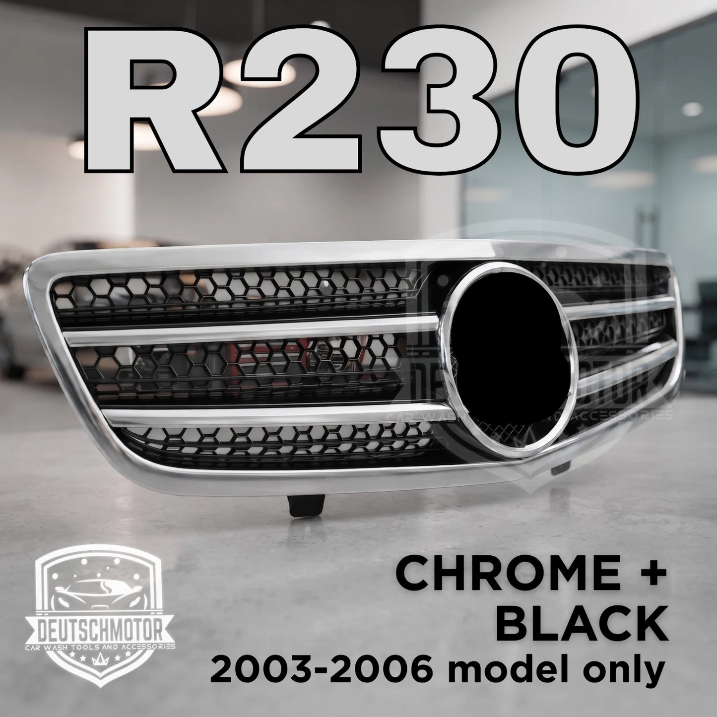 for Mercedes R230 SL500 SL55 Grille front Grill black + chrome 2003-2006 SL63