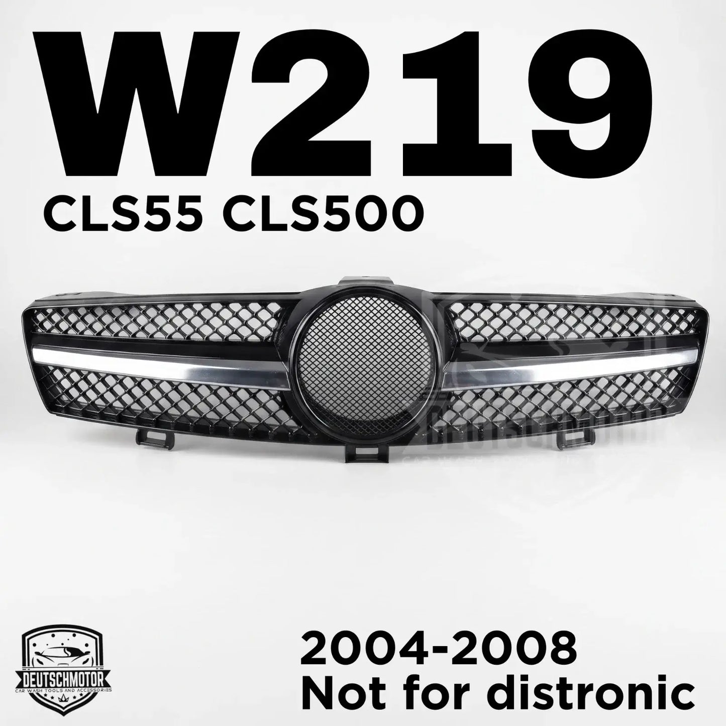 Mercedes W219 CLS55 CLS500 CLS Grille Grill 1 Fins 2004-2008 black chrome fin - Deutschmotor
