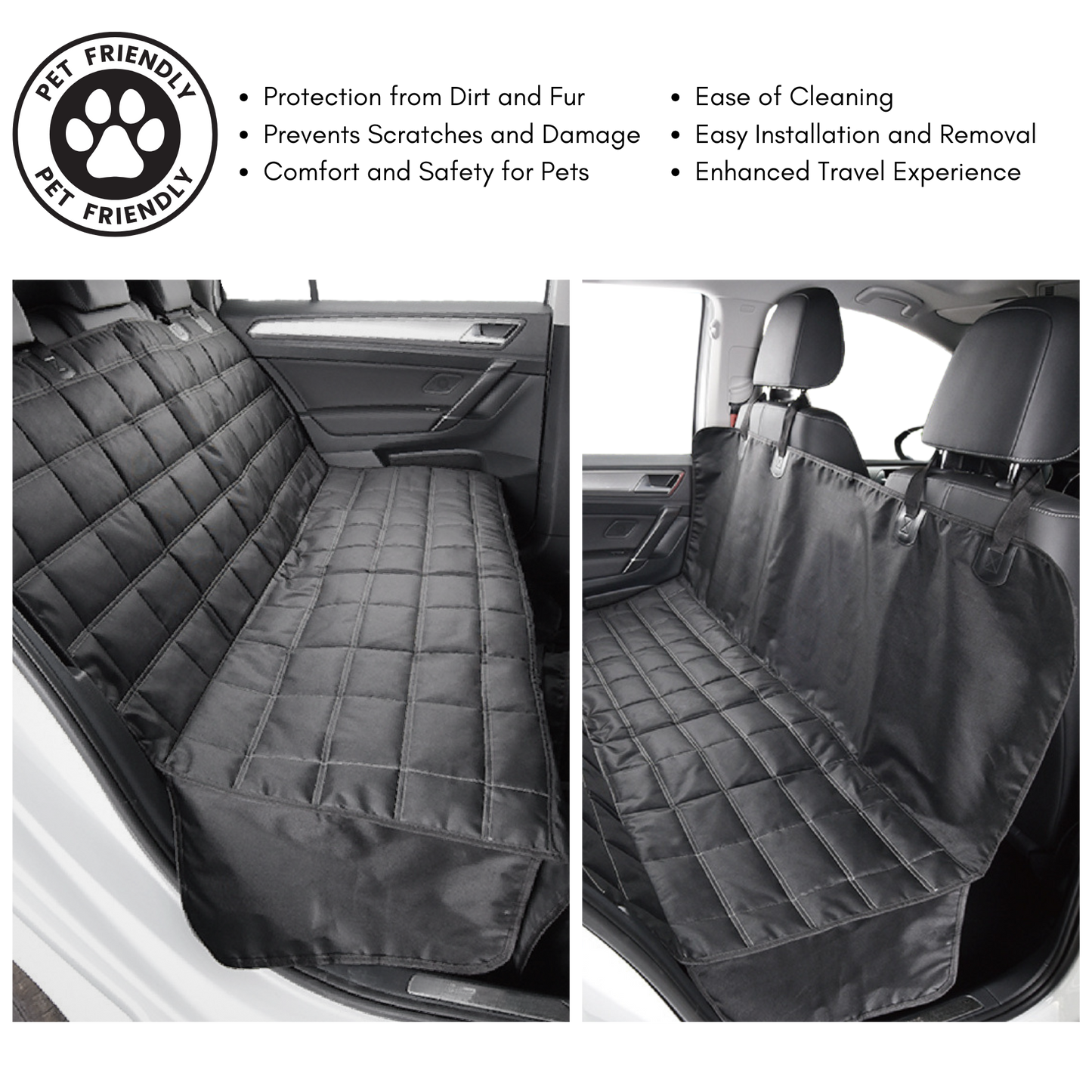 Deutschmotor pet dog car front seat cover waterproof travel Protector interior durable buckle