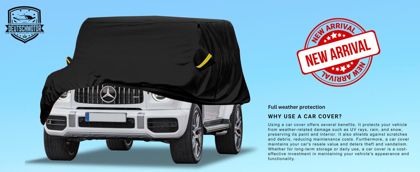 Deutschmotor W463 Mercedes Full Outdoor car Cover + driver side opening Storage G320 G500 G350 G63 G65 Water Resistant Protect UV Rays W464