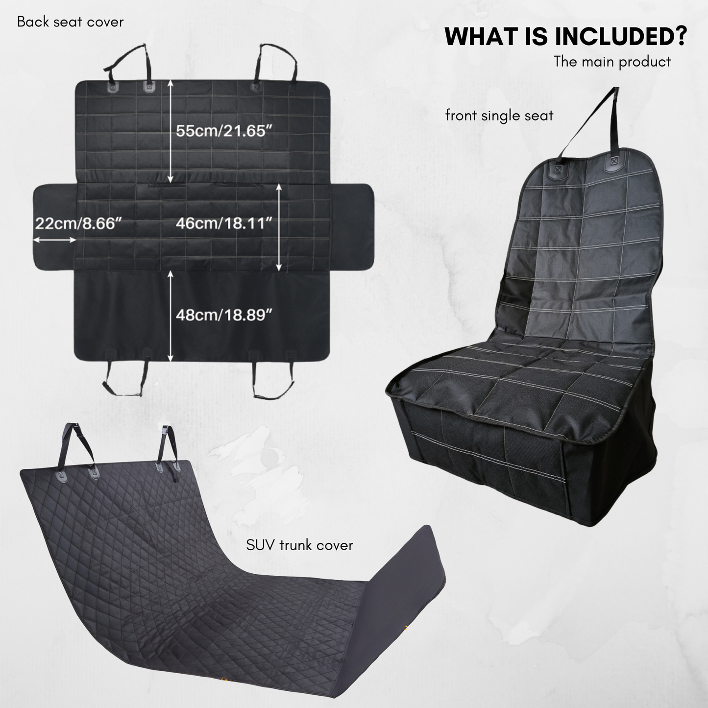 Deutschmotor pet dog car front seat cover waterproof travel Protector interior durable buckle