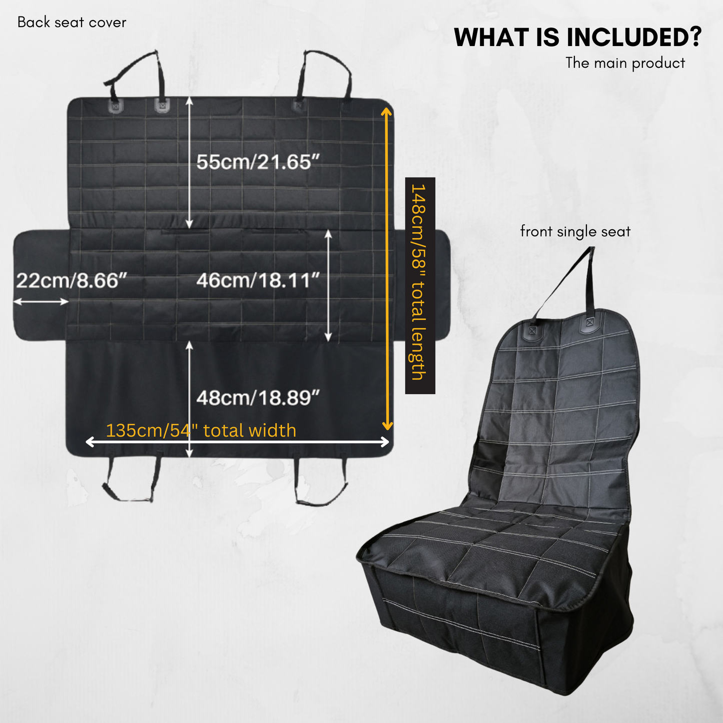 Deutschmotor pet dog car front seat cover waterproof travel Protector interior durable buckle