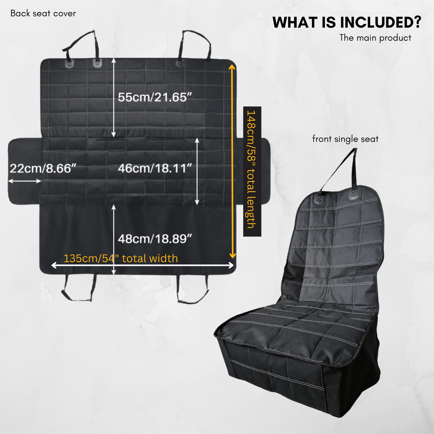 Deutschmotor pet dog car front seat cover waterproof travel Protector interior durable buckle