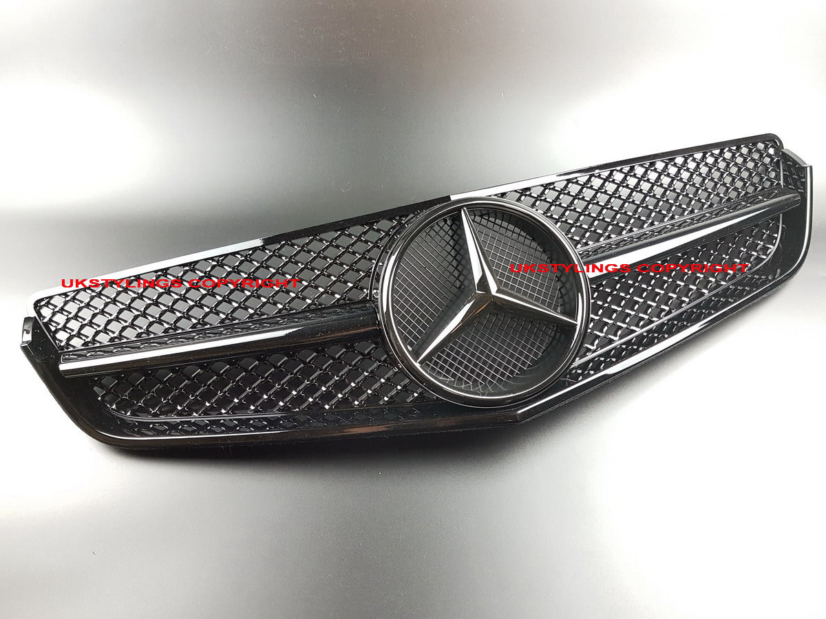 W207 E-Coupe AMG style front sports grille black out E350 E500 (glossy black)