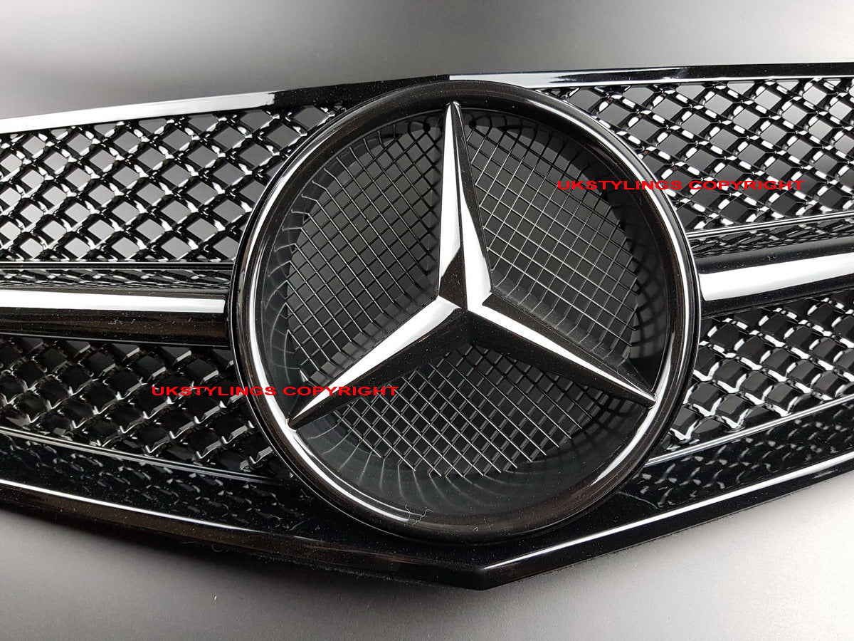 W207 E-Coupe AMG style front sports grille black out E350 E500 (glossy black)