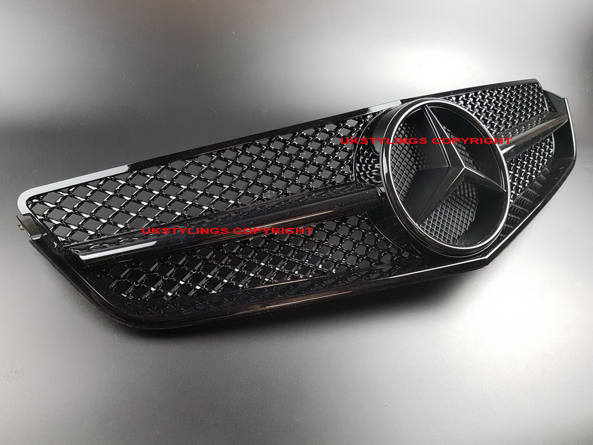 W207 E-Coupe AMG style front sports grille black out E350 E500 (glossy black)