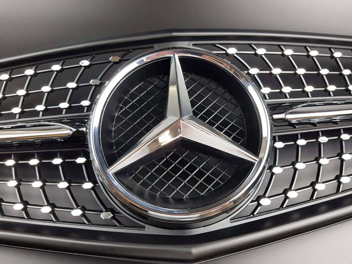 W204 クローム ダイヤモンド フロント スポーツ グリル C220 C300 C350 メルセデス C クラス (24i)