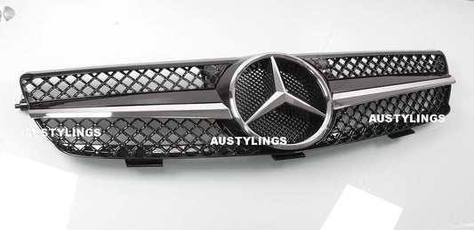 Mercedes W209 CLK front sports grille 2003-2009 CLK320 CLK430 - AMG style black color