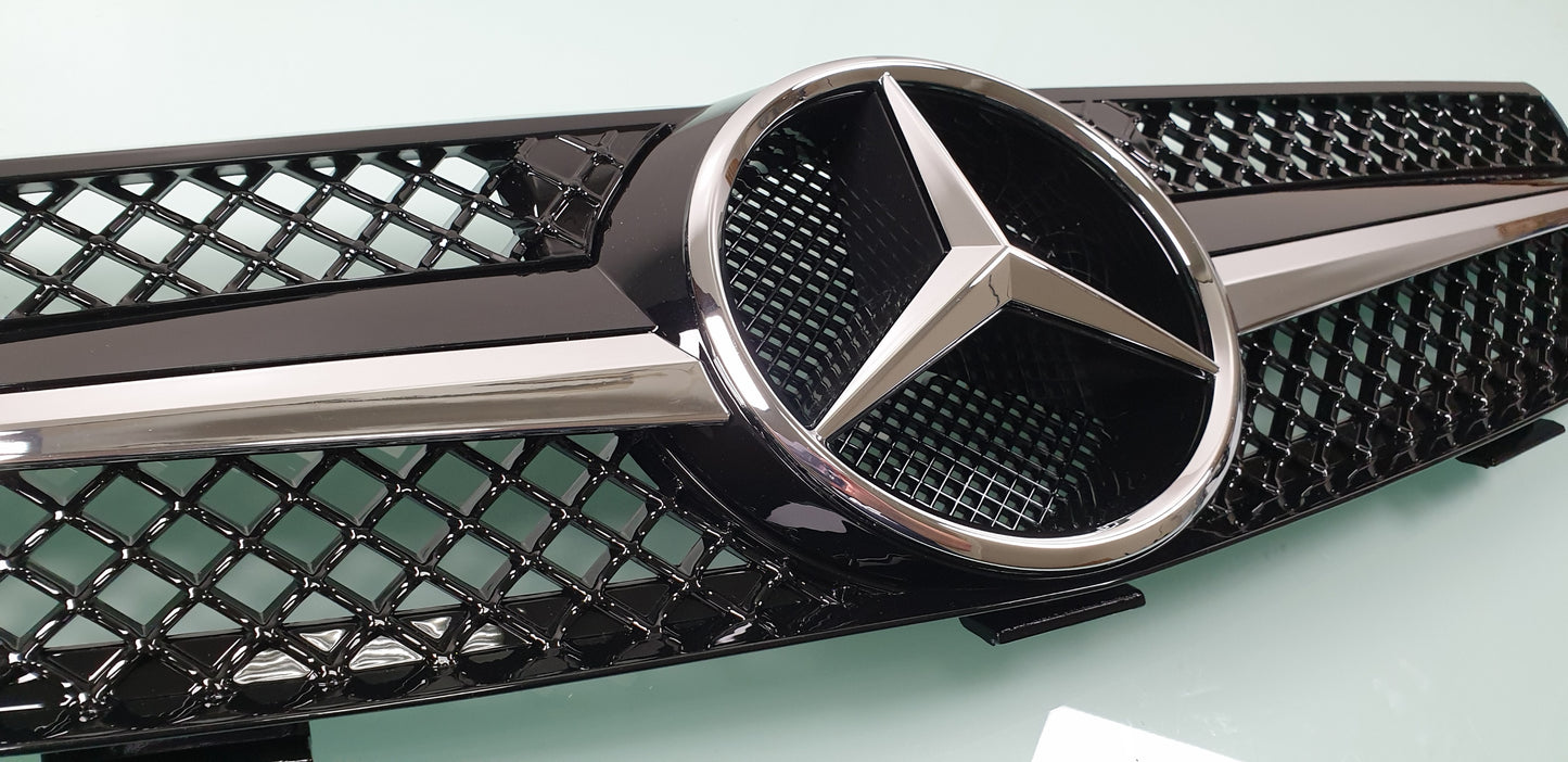 Mercedes W209 CLK front sports grille 2003-2009 CLK320 CLK430 - AMG style black color