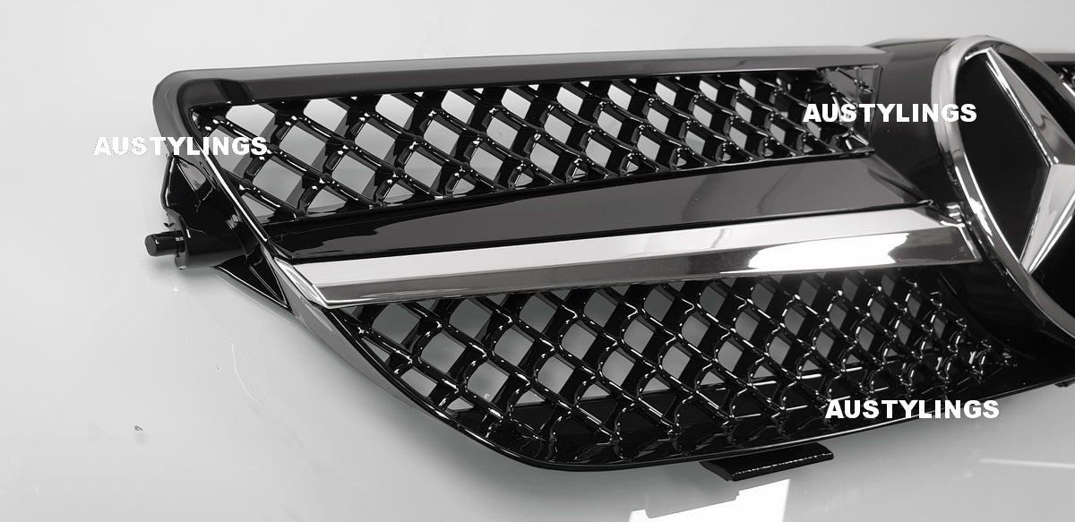 Mercedes W209 CLK front sports grille 2003-2009 CLK320 CLK430 - AMG style black color