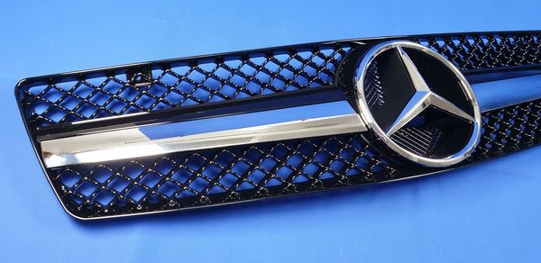 Mercedes R129 1990-2002 SL500 SL600 SL63 front replacement sports grille (black or silver)