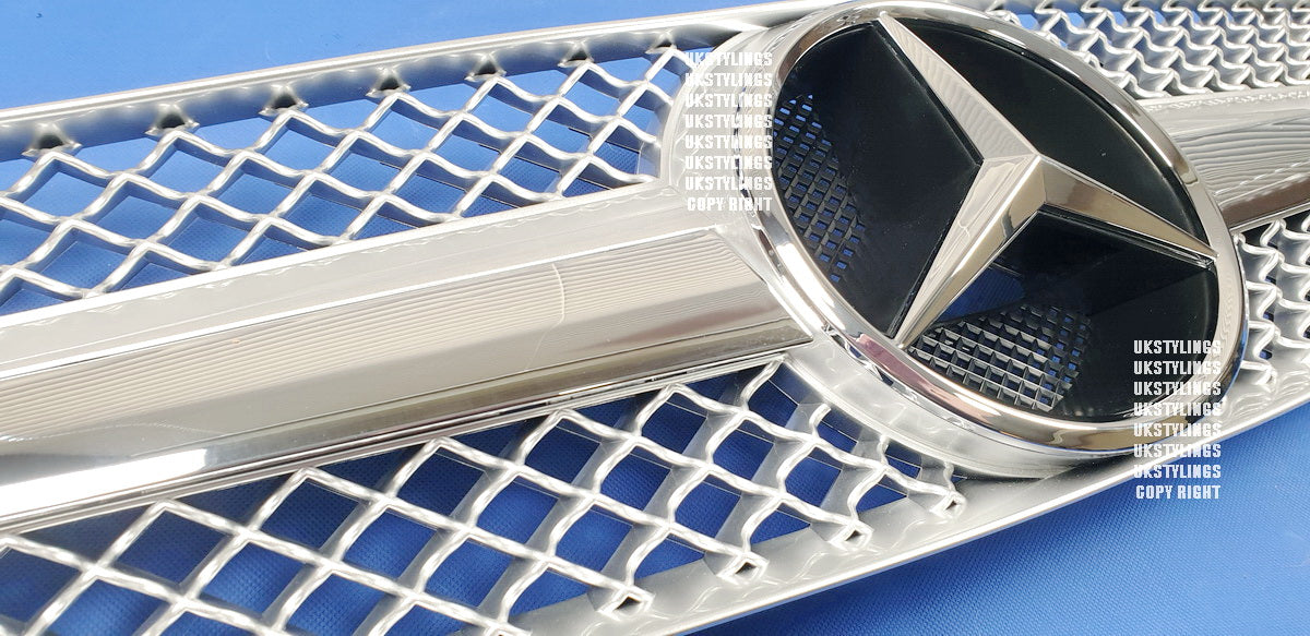Mercedes R129 1990-2002 SL500 SL600 SL63 front replacement sports grille (black or silver)