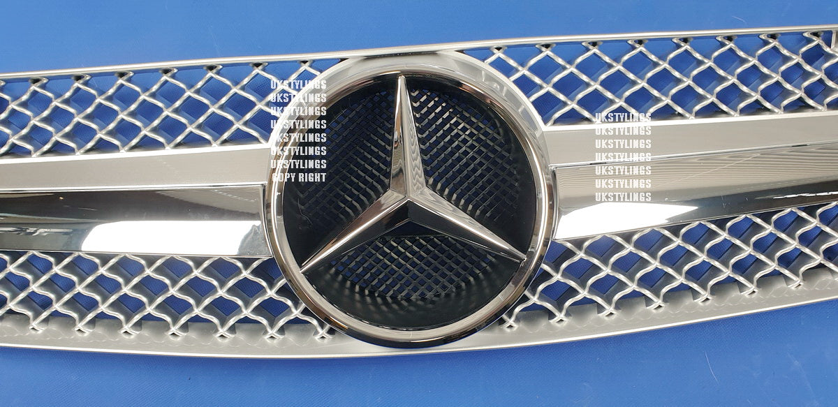 Mercedes R129 1990-2002 SL500 SL600 SL63 front replacement sports grille (black or silver)