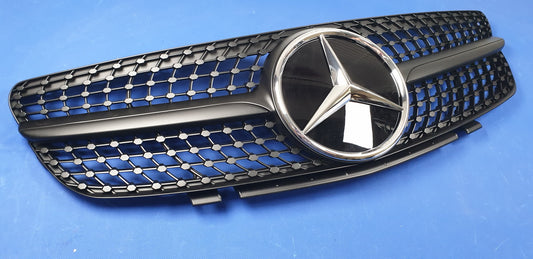Mercedes Diamond R230 100% (matte) black grille 2003-2006 for Mercedes SL500 SL600 SL63 (distronic)