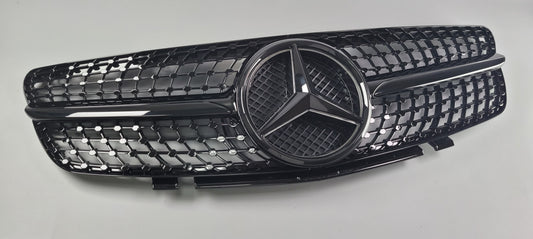 Mercedes Diamond R230 100% glossy black grille 2003-2006 for Mercedes SL500 SL600 SL63