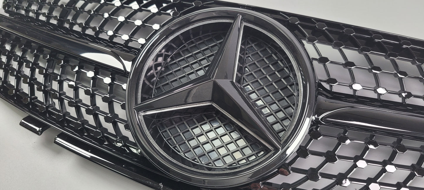 Mercedes Diamond R230 100% glossy black grille 2003-2006 for Mercedes SL500 SL600 SL63