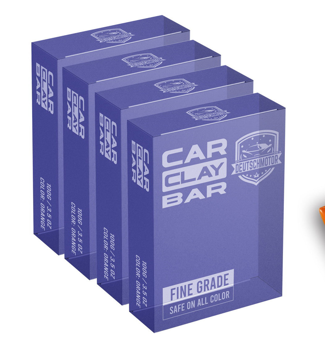 DEUTSCHMOTOR Pack of 4 Fine Grade auto Clay bar Detailing Magic car Paint Clean Restore Shine Removing Water Mark Bird Drop Tree sap on Paint