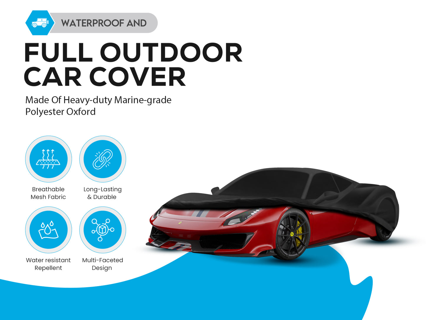 Outdoor all weather car cover for Ferrari 458 488 Italia protection Sun UV dust