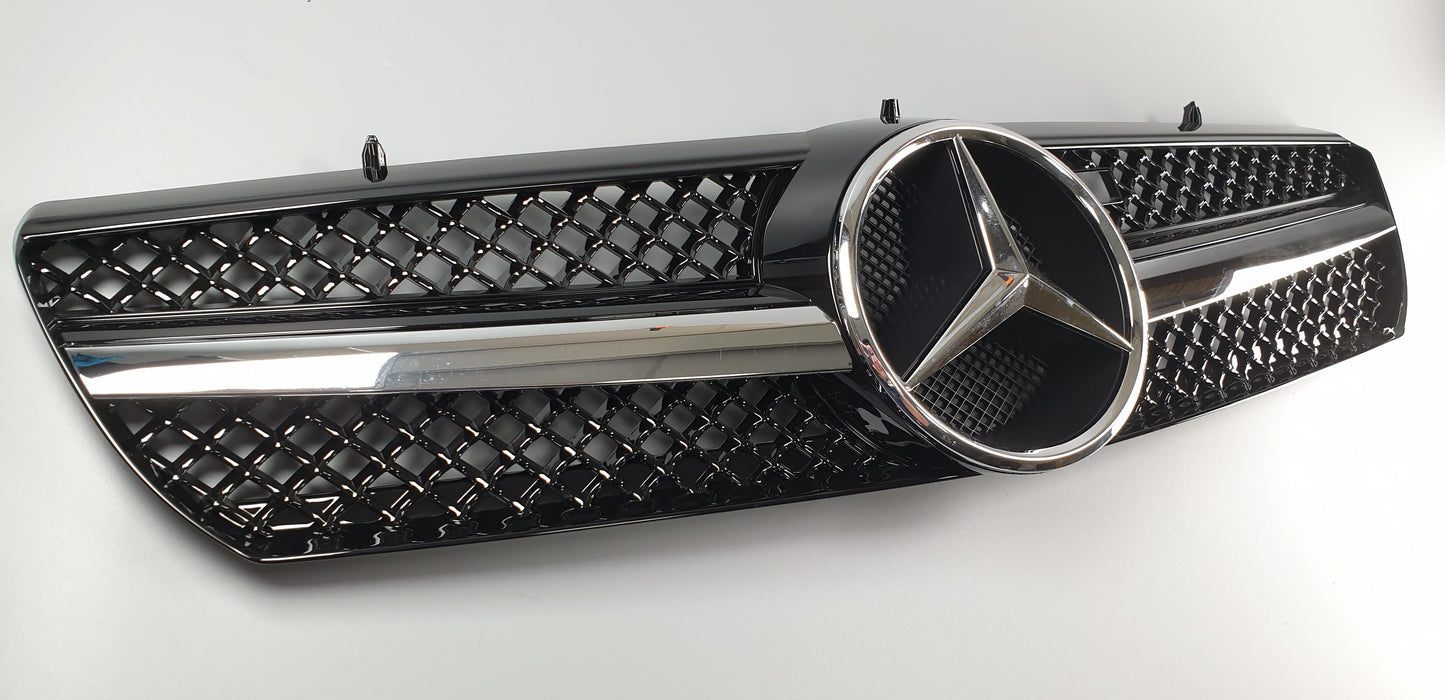 Mercedes R129 1990-2002 SL500 SL600 SL63 front replacement sports grille (black or silver)