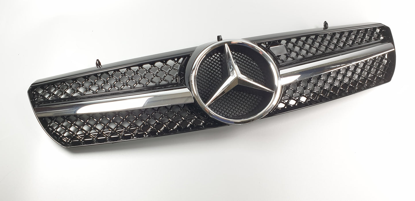 Mercedes R129 1990-2002 SL500 SL600 SL63 front replacement sports grille (black or silver)