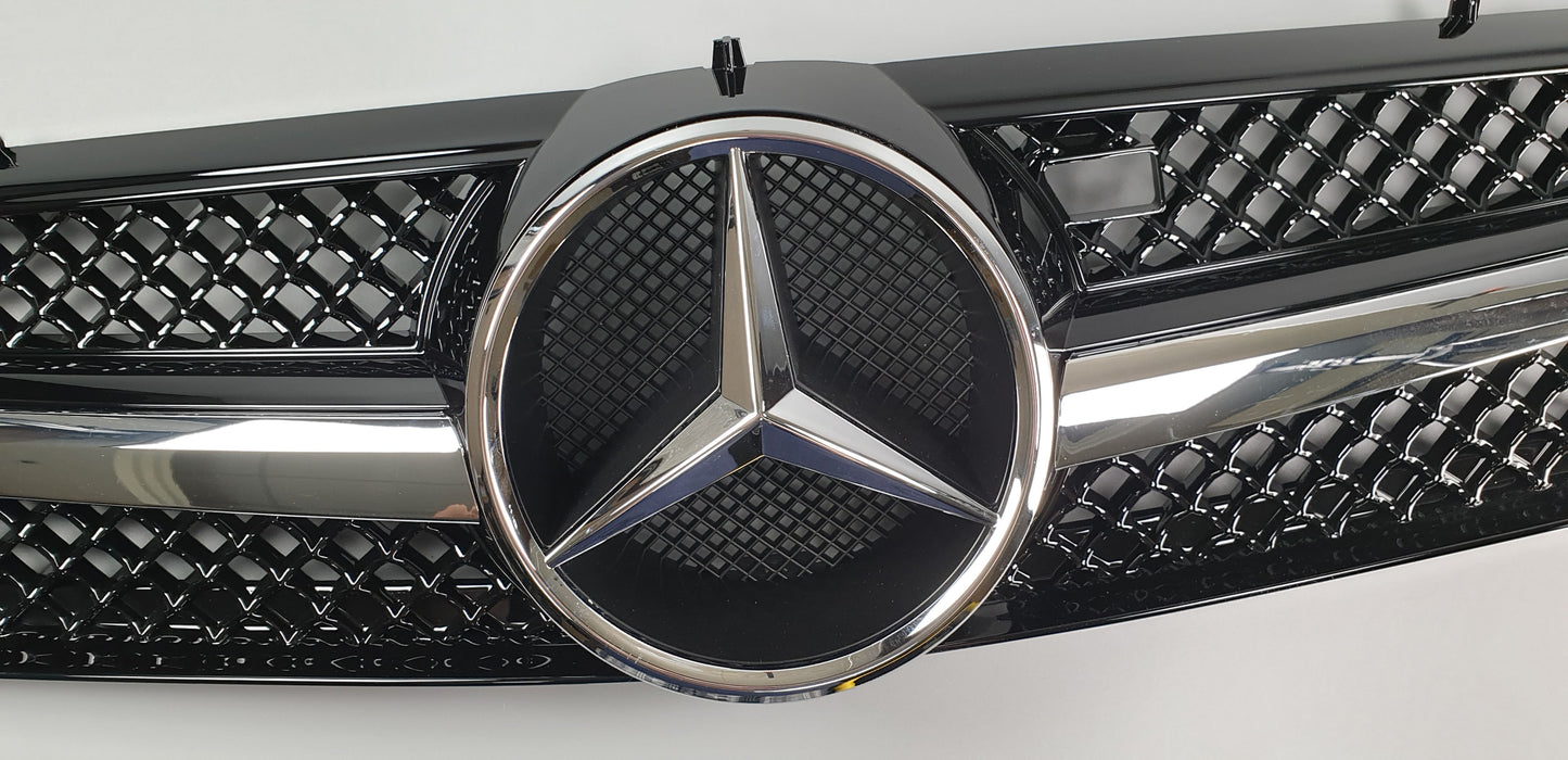 Mercedes R129 1990-2002 SL500 SL600 SL63 front replacement sports grille (black or silver)