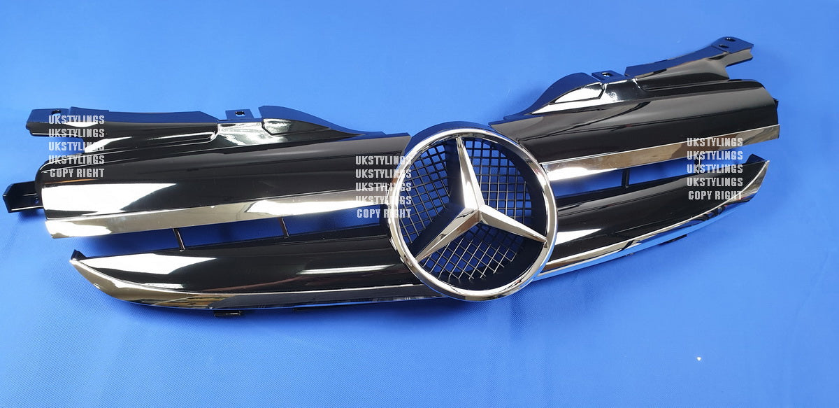 Mercedes R170 SLK 전면 스포츠 그릴 SLK230 SLK 2fin 블랙 그릴 1997-2002