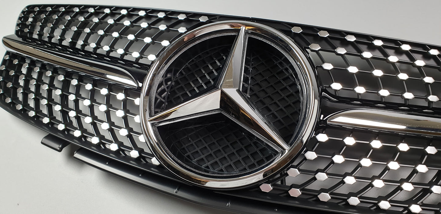 Mercedes Diamond R230 SL AMG grille for Mercedes SL500 SL600 SL63 2003-2006 with LED kit
