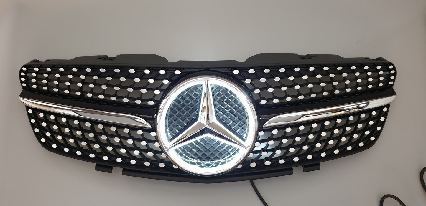 Mercedes Diamond R230 SL AMG grille for Mercedes SL500 SL600 SL63 2003-2006 with LED kit
