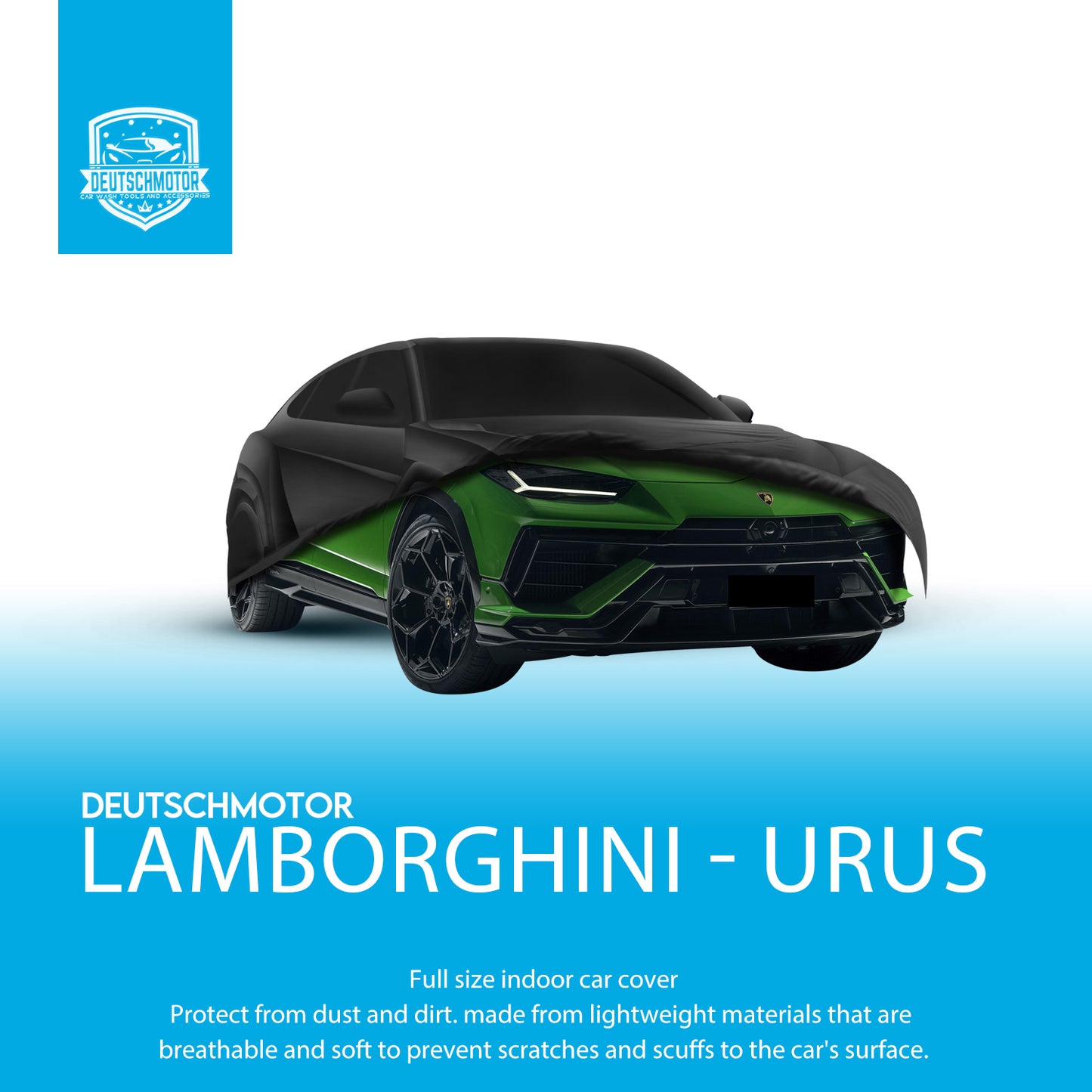 Deutschmotor for Lamborghini Urus 2018-2023 outdoor car cover Rain Snow Sun UV dust gust straps