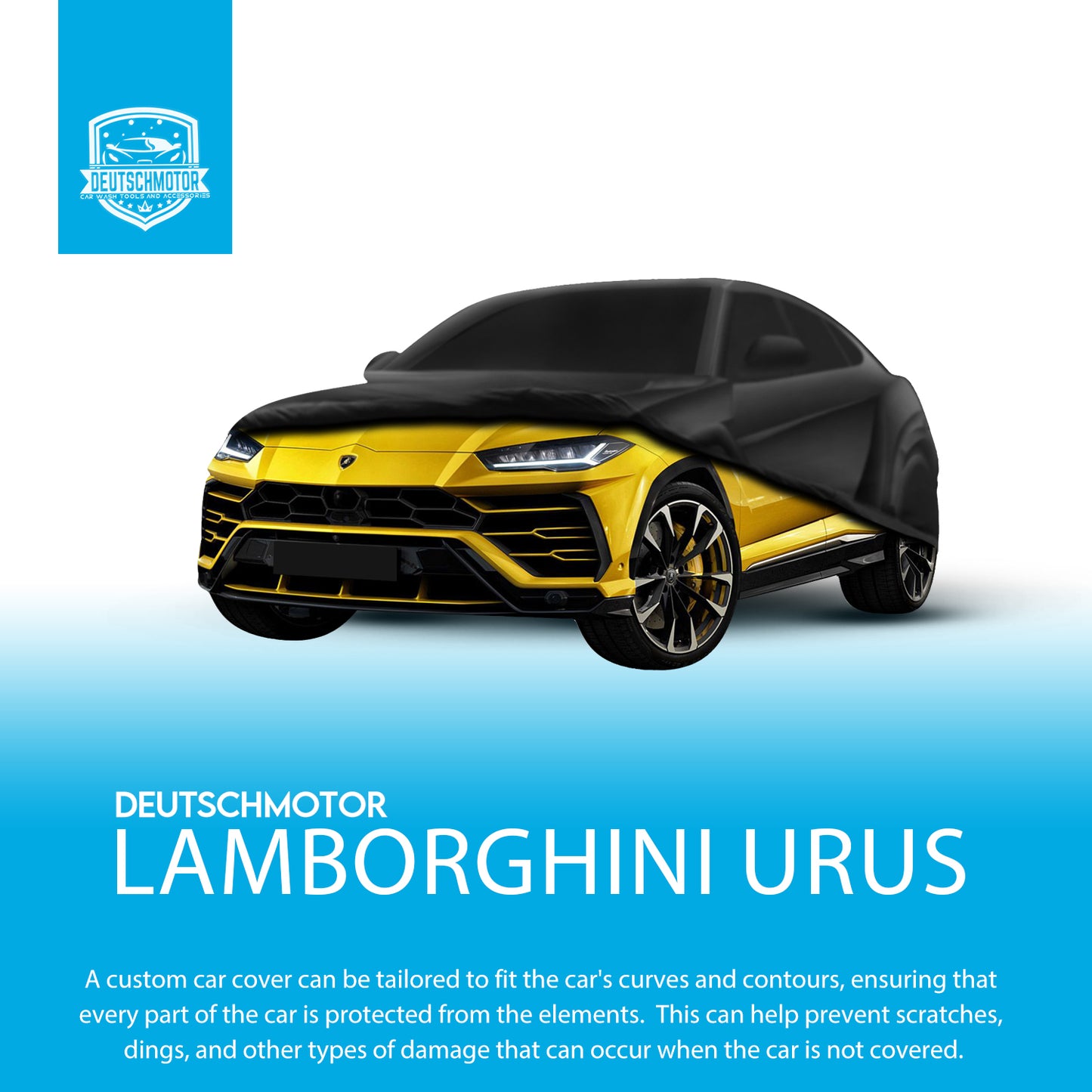 Deutschmotor for Lamborghini Urus 2018-2023 outdoor car cover Rain Snow Sun UV dust gust straps