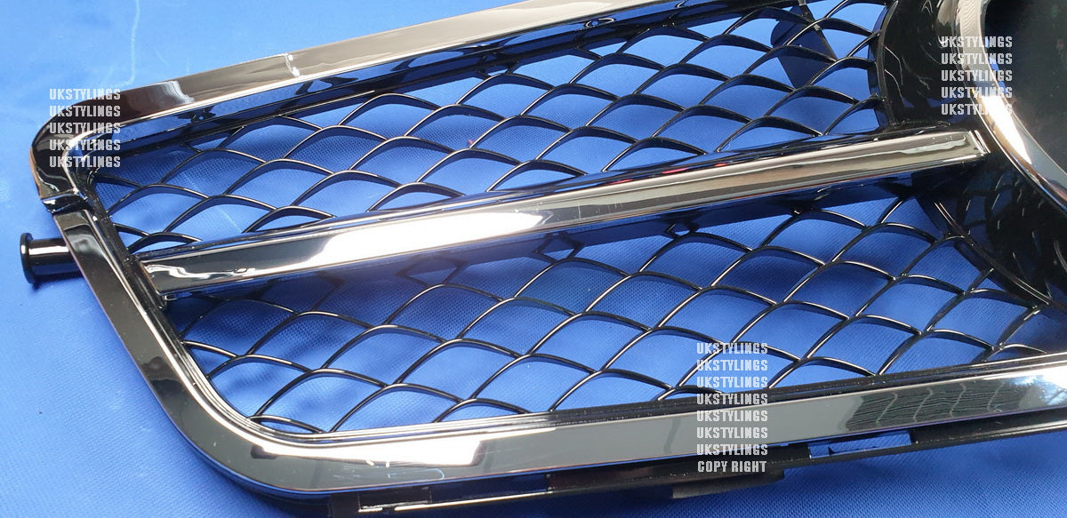 W204 1핀 메쉬 그릴 프론트 스포츠 그릴 C220 C300 C350 메르세데스 C클래스(24d)용 크롬/블랙 컬러