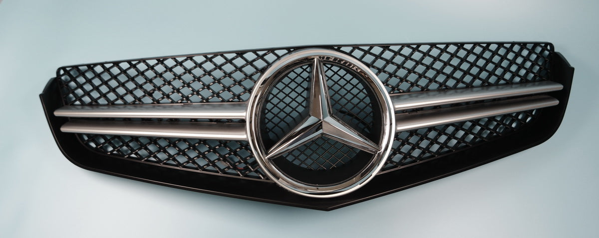 W207 2 fins SILVER front sports grille E-class coupe for Mercedes E350 E500