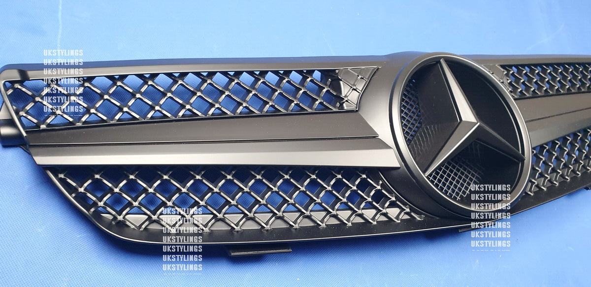 Mercedes W209 CLK front sports grille 2003-2009 CLK320 CLK430 - AMG style (matte black)
