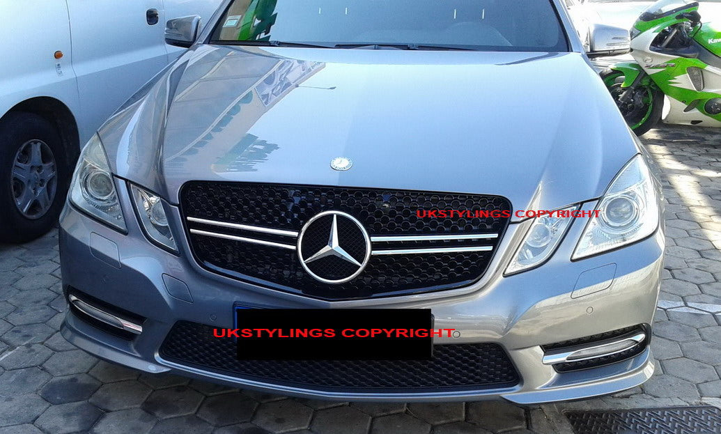 W212 2 Fins AMG style front sports grille E320 E350 E500 E-class mesh