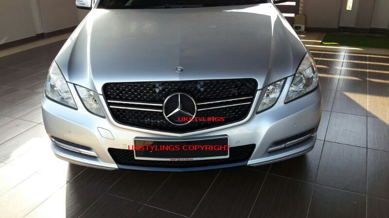 W212 2 Fins AMG style front sports grille E320 E350 E500 E-class mesh