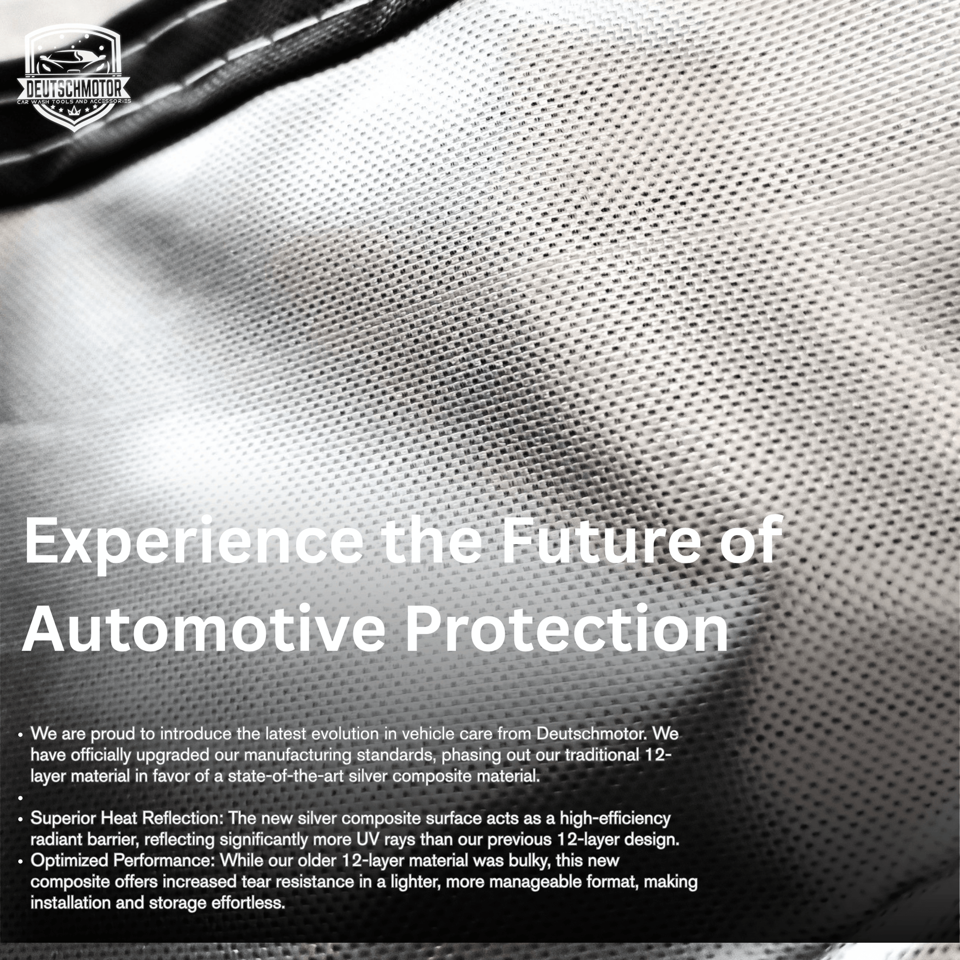 Deutschmotor waterproof car cover designed for soft top coupes, offering UV protection and weather shielding for outdoor protection.