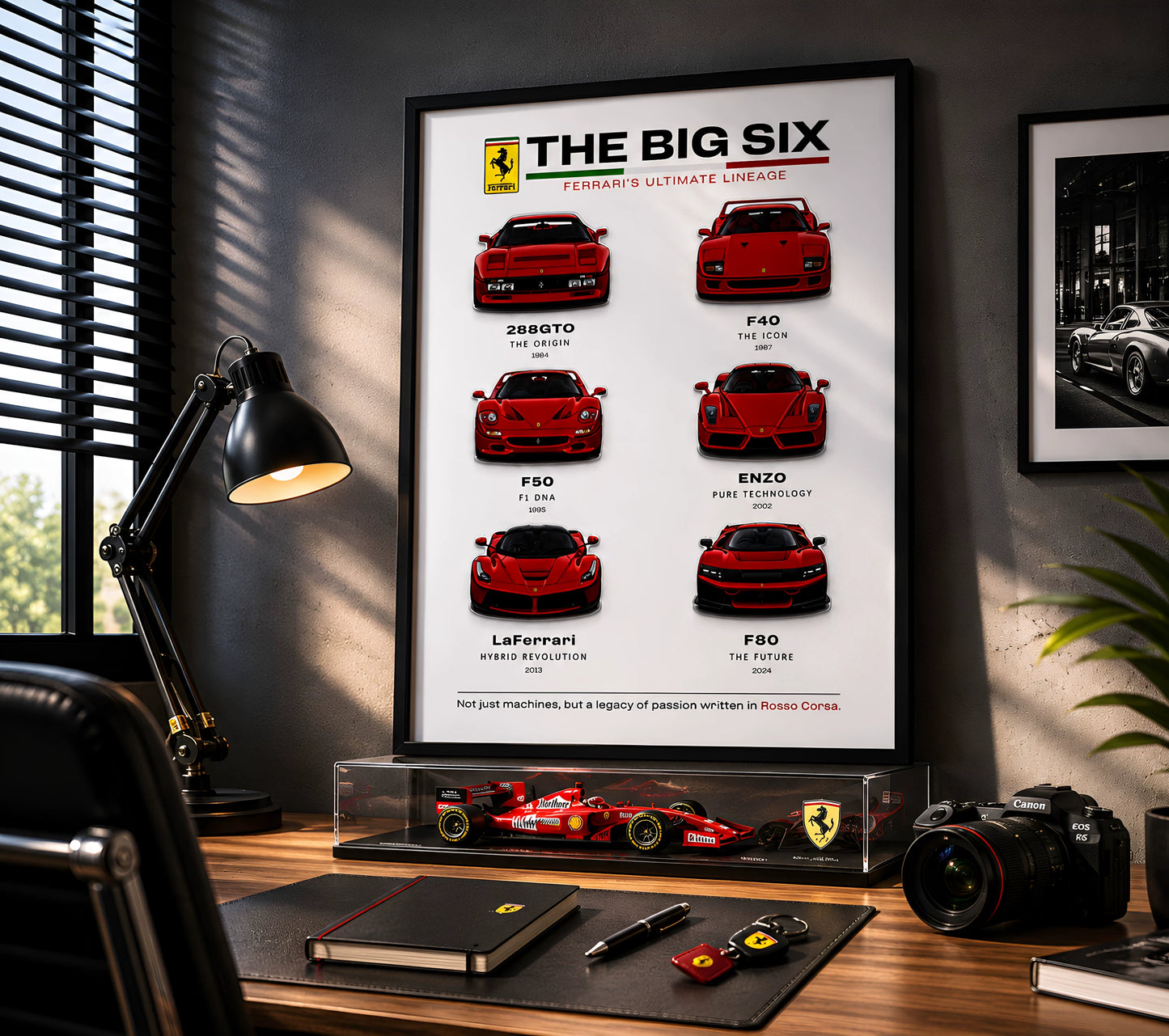 Ferrari Classic Supercar Framed Wall Art Display 30x40cm