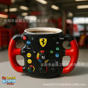 F1 Steering Wheel 3D Resin Stainless Steel Mug